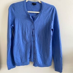 TALBOTS Blue Cashmere Blend Cardigan Sweater S